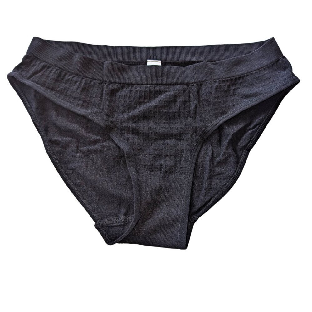 LARGE BLACK PANTIES NEW IN BAG TEXTURED STRETCH CROTCH NEW IN BAG